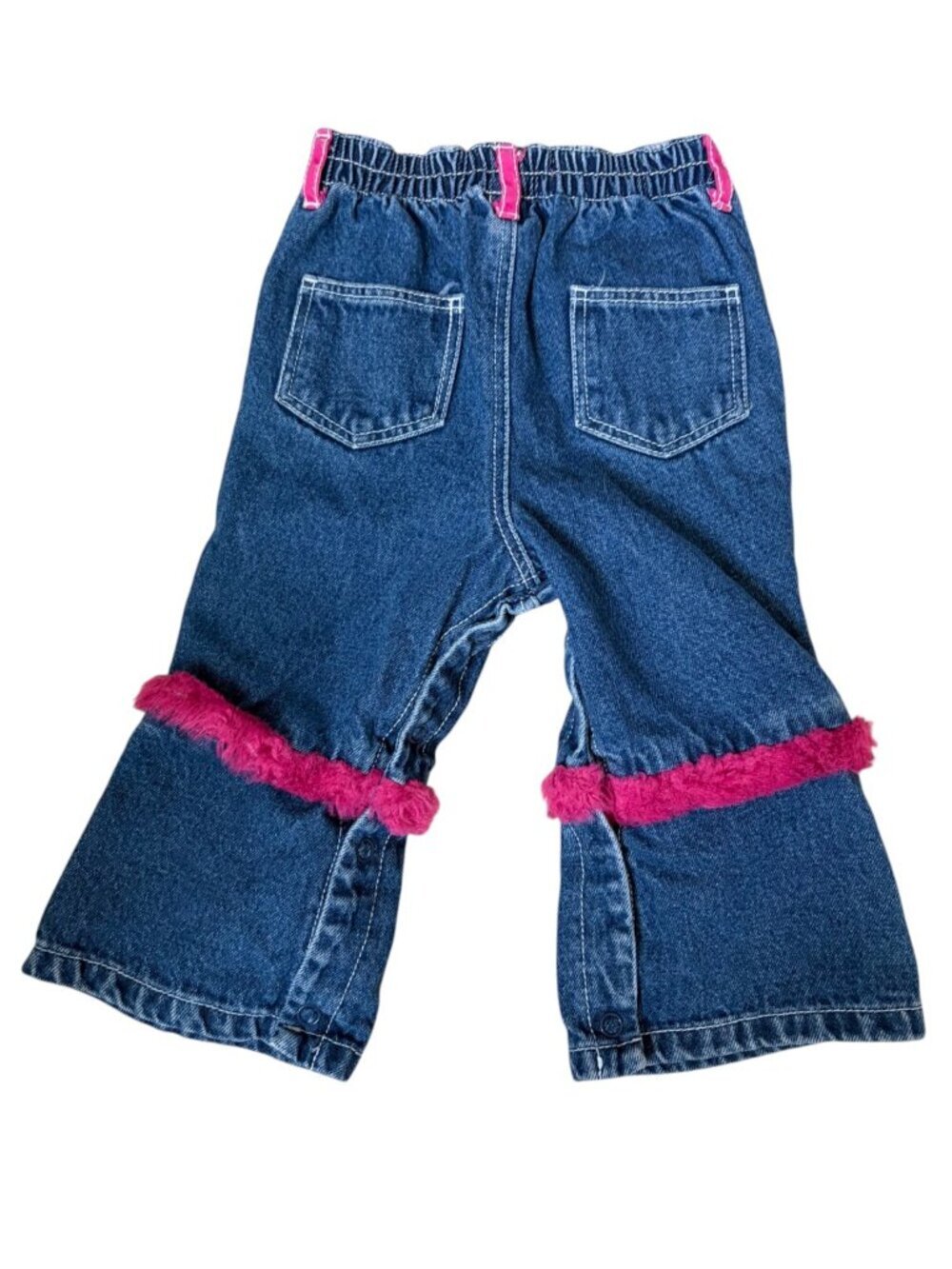Vintage Y2K Betsey Johnson Baby Denim Flare Jeans 12 Months Pink Hearts - Picture 2 of 5